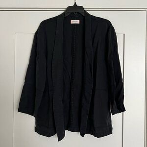 Aritzia Sunday Best Womens Size XS Open Front Kimono Long Sleeve Black Lyocell